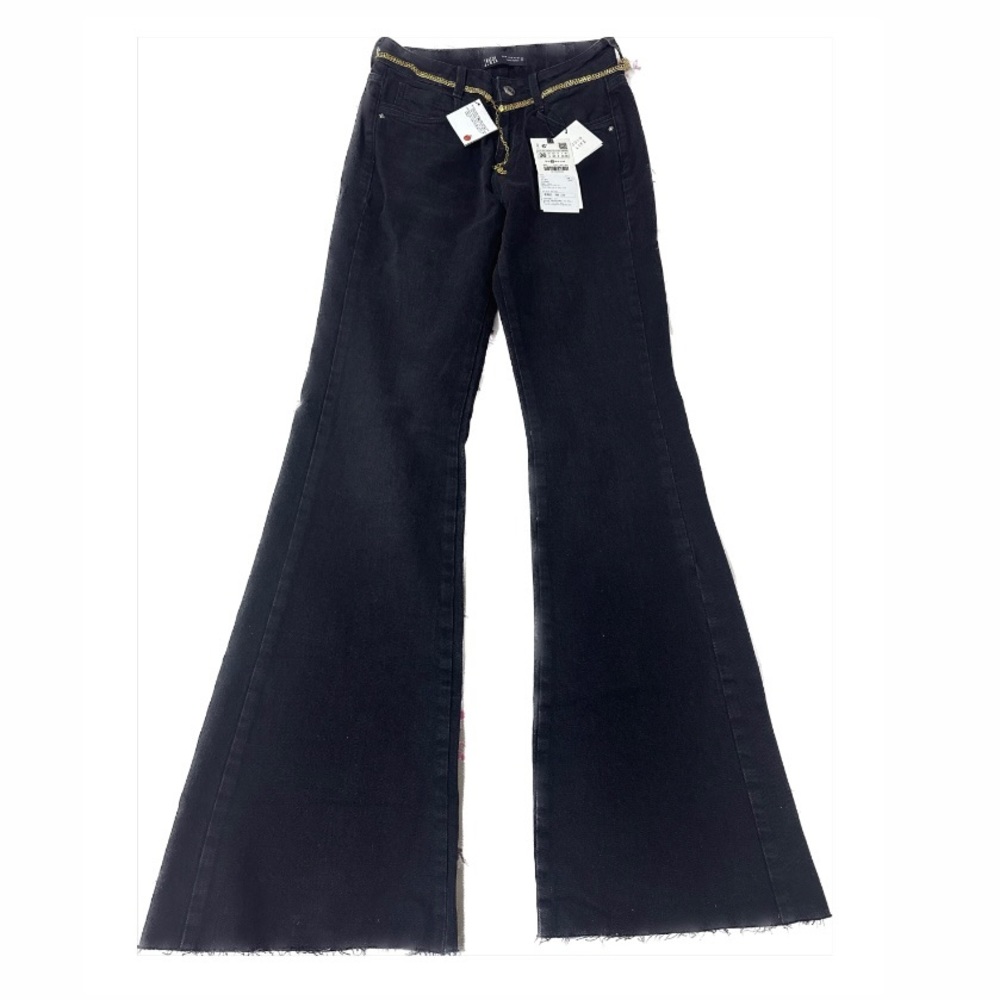 zara black flare jeans